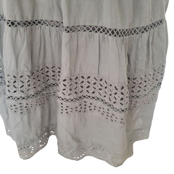 Gap Dress Med Sage Green Cotton Bohemian Chic Cottagecore Romantic Feminine - Picture 6 of 14